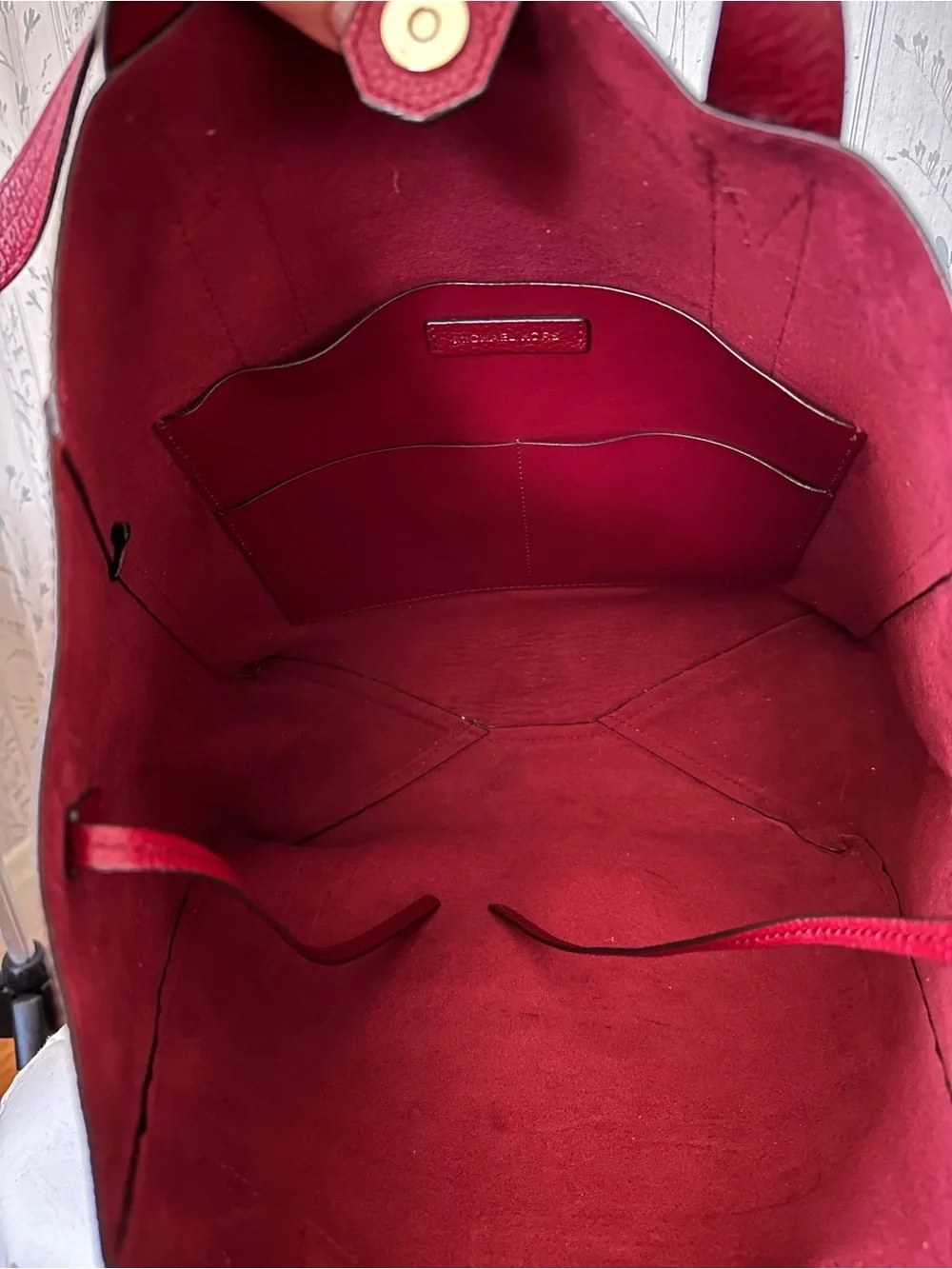 Michael Kors Large Red Leather Tote